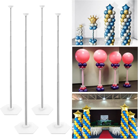 YALLOVE Balloon Column Stand Kit, 4 Sets of 7 Feet Height Adjustable Balloon by YALLOVEPARTYSUPPLIES