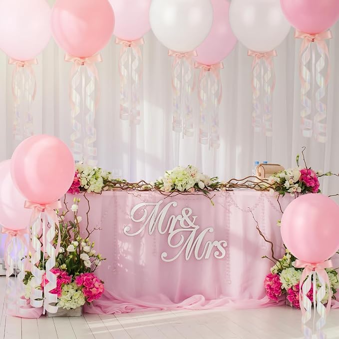 Gejoy 60 Pcs Pink Bow Birthday Party Decoration Set 12inch Pastel Balloons | - Image 6