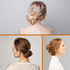 U-shaped Hairpin for women hair accessories- Elegant Metal French hair pin for a firm updo, Easily creating French buns and braids, stable and comfortable all day, 1pc (Gold)