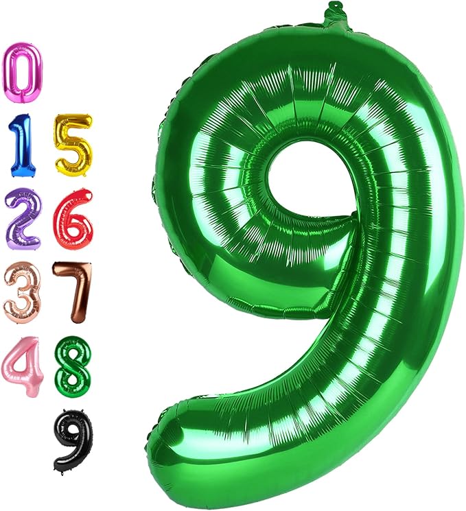Number Balloons 9 Balloon Dark Green by Enyeopd