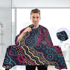ALAZA Tribal Mandala Barber Cape for Men Women, Waterproof Haircut Apron Beard Shaving Bib Hair Cutting Cloth 55 x 65 Inch