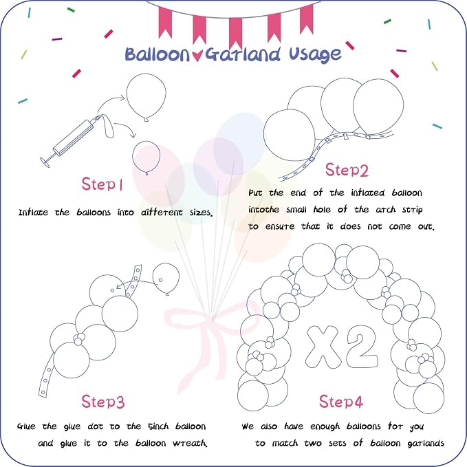 412pcs Clear Balloon Garland Arch Kit 18 12 10 5 Inch Different Sizes Matte - Image 3