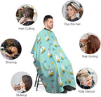 Large Long Salon Barber Cape, Sailboats Blue Haircut Hairdressing Cloth Apron Haircut Barber Gown for Home Stylists