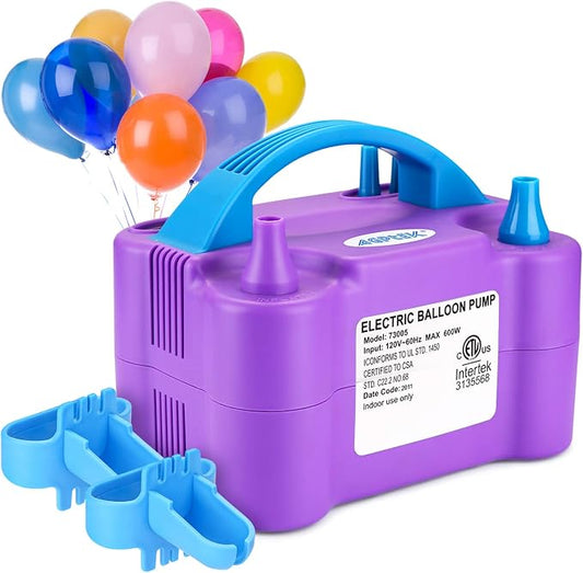 AGPTEK Electric Air Balloon Pump, 110V 600W | Portable Dual Nozzle by AGPTEK
