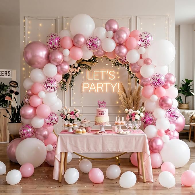 154 PCS Pink and White Balloon Arch Kit, Different Sizes - Image 2