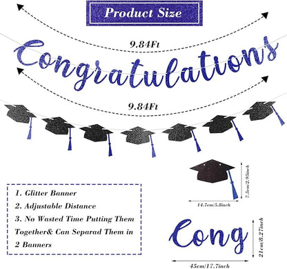 Pre-Strung Congratulations Banner Glitter Congratulations Banner - Image 7