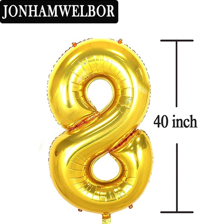Jonhamwelbor 18 Number Balloons Gold Big Giant Jumbo Number 18 Foil Mylar - Image 3
