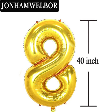 Jonhamwelbor 18 Number Balloons Gold Big Giant Jumbo Number 18 Foil Mylar - Image 3