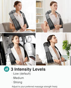 Nekteck Neck Back Massager with Heat, Cordless Shiatsu Shoulder Massager for Pain Relief Deep Tissue, Electric 3D Kneading Massage Pillow for Body Muscle, Gifts for Men Women Dad Mom