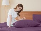 Sunflower Queen Pillowcases Set of 2, 100% Cotton Queen Size Pillow Cases 2, 20×30 inches Dark Purple, Soft and Breathable