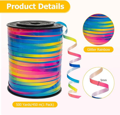 Balloon String, Kaluofan Wide Curling Ribbon, Extra Long 1/5" Wide x 500Yd | - Image 3
