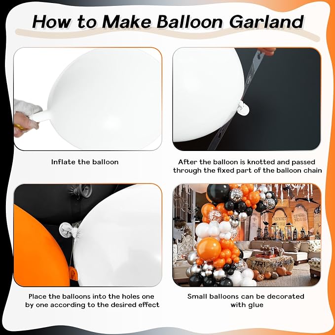 Orange and Black Balloon Arch Garland Kit - Image 8