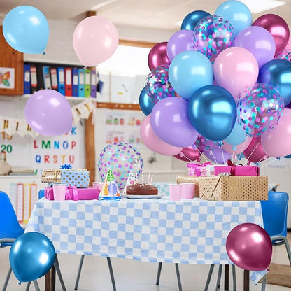 Pink and Blue Balloons, 12 Inch Metallic Maca Blue Pink Purple - Image 7