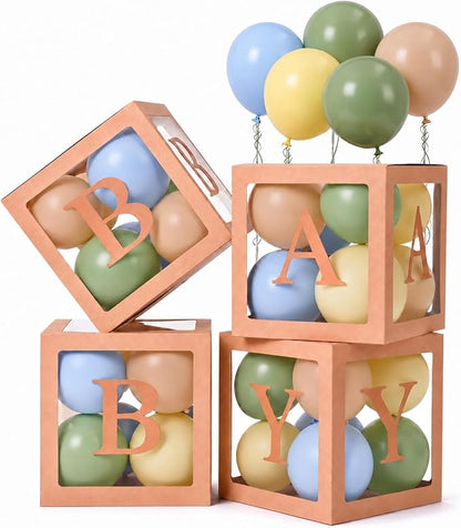 Gejoy 92 Pcs Bear Theme Baby Balloon Boxes by Gejoy