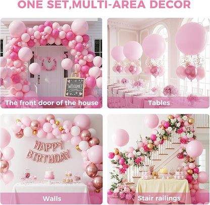 LovesTown 15PCS Pink Party Balloons, 18inch Latex Balloons Garland Arch Kit - Image 4
