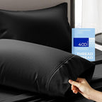 THREAD SPREAD 100% Cotton Pillowcases Standard/Queen Size Set of 2-400 Thread Count Cotton Pillowcases, Ultra Soft Cool Sateen Weave Pillow Cases for Sleeping, Set of 2 Pillow Covers (Black)