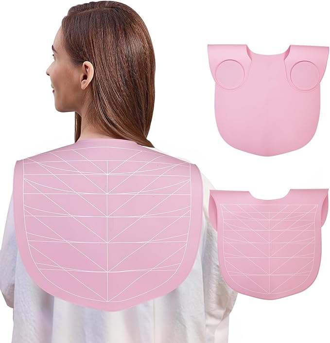 Professional Hair Cutting Cape with Geometric Grid Pattern, Longer Silicone Waterproof Cutting Mat,Neck Guide