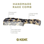 Kent 10T TW Large Detangler Comb, Handmade Wide Tooth Comb for Curly Thick Hair, Detangling Combs For Wet and Dry Hair, Saw-Cut and Hand Polished Made in England