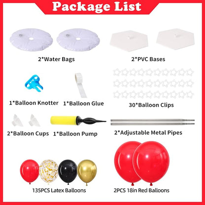 Red Black Gold Balloon Column Stand Kit Set of 2 - Image 3