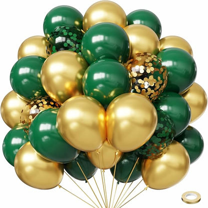 Green and Gold Latex Balloons by Hiquaty