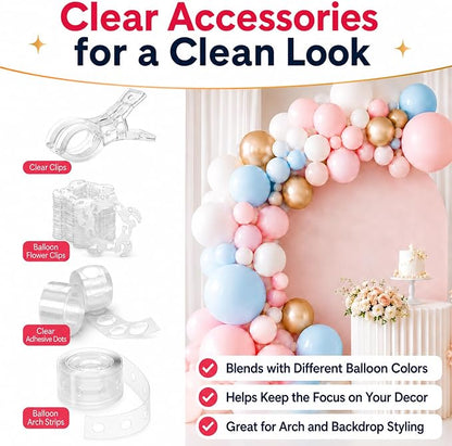 15 Pack Balloon Arch Clips, 3.5" Clear Spring Clamps - Image 5