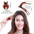RC ROCHE 6 Pcs Flat Hair Clips Big Claw for Thick Hair French Duckbill Women No Slip Side Slide Curved Alligator Concord Strong Grip Hold Volume Lay Down Clamp, Large Brown