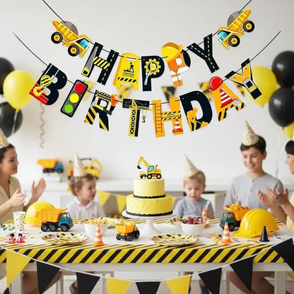 Happy Birthday Banner Construction Party Decorations, Vehicle Truck Birthday - Image 7