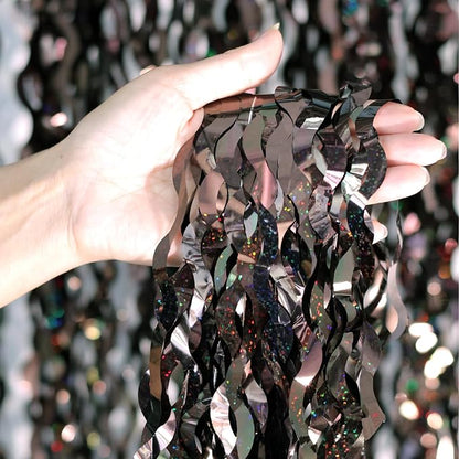 4Pcs Brown Metallic Wavy Tinsel Curtains by CYLMFC