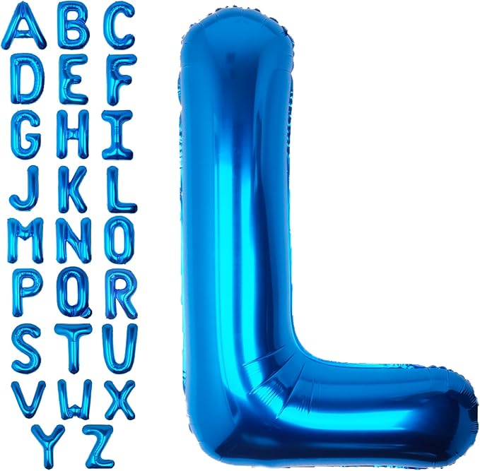 40 Inch Blue Letter L Balloon Big Foil Helium Letter Balloons A-Z | Giant Large by SULALABOO