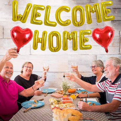 TONIFUL 16 Inch Gold WELCOME HOME Foil Letter Balloons Banner Decorations | - Image 5