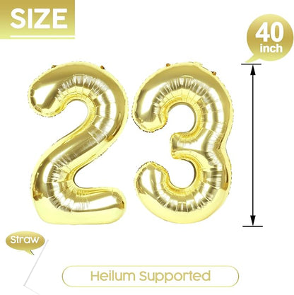 23 Balloon - Champagne Gold Birthday Number Balloons, 40 Inch Decorations | - Image 5