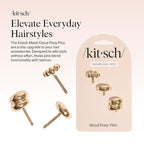 Kitsch Gold Hair Jewelry for Braids - Lightweight Metal Hair Pins for Women - Stackable Gold Hair Accessories for Everyday or Special Occasions | Ideal Gifts for Women - 3pc Set