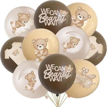 24Pcs Bear Balloons for We Can Beary Wait Baby Shower Decorations 12inch by Unknown