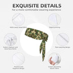 Boys Girls Green Camo Army Camouflage Sports Sweatband Multi Style Beauty Skinny Hair Band Headdress for Yoga Travel Spa