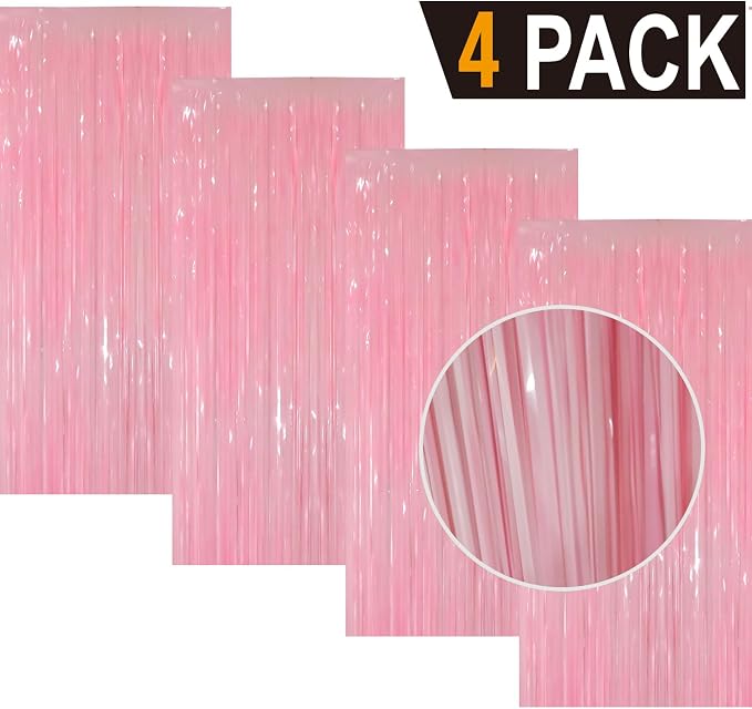 GOER 3.2 ft x 8.2 ft Foil Fringe Curtains Party Photo Backdrop Party Streamers - Image 2