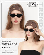 Grommet Headband for Women, Plus Brown 23cm Hollow Out Elastic Hair Band, Eyelets Punk Grunge Stylish Hairband