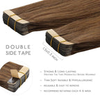 WENNALIFE Tape in Hair Extensions Human Hair, 20pcs 50g 14 inch Light Auburn Brown Remy Hair Extensions Straight Human Hair Tape in Extensions Skin Weft Tape Extensions Human Hair