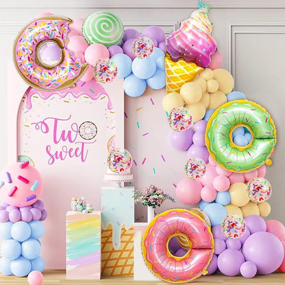 Pastel Donut Balloon Arch Garland Kit, Tattoo - Image 5