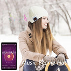 Wireless Music Hat Men Women Beanie Girls Hat Over Ear Headset Sports Stereo Headphone with Microphone Speaker Womens Beanie Cap