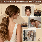 Hair Accessories Kit for Women, 27 PCS Set Included Hair Scrunchies, Claw Clips, Bow Clips, Hair Brush and Headband Hair Gift for Women (Neutral Color)