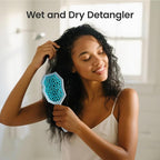 AIMIKE Glacier Detangling Brush, Pain-Free Detangler Brush for Curly Hair Wet & Dry Use, Glide Through Tangles with Ease, Vented Hairbrush for Women's 2c to 4c Curls, Blue