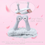 Jowmoy Cute blue Snail Headband, to Wash Face for Women Makeup Shower Spa Headband