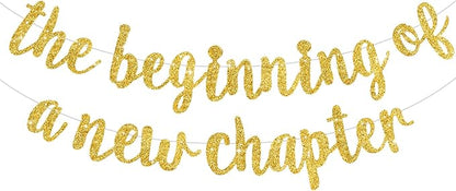 BEISHIDA Gold Pre-Strung Glitter The Beginning of A New Chapter Banner | by Beishida