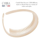 Camila Paris CP3646 French Headband for Women, Beige, Strong Hold Grip Women's Hair Band, Very Flexible, No Slip and Durable Styling Girls Hair Accessories, Made in France
