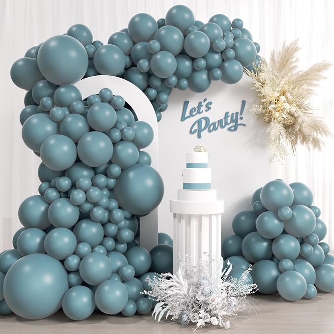 Awenztech 110pcs Slate Blue Balloon Arch Garland Kit 18 12 10 5 inch | Baby by Awenztech