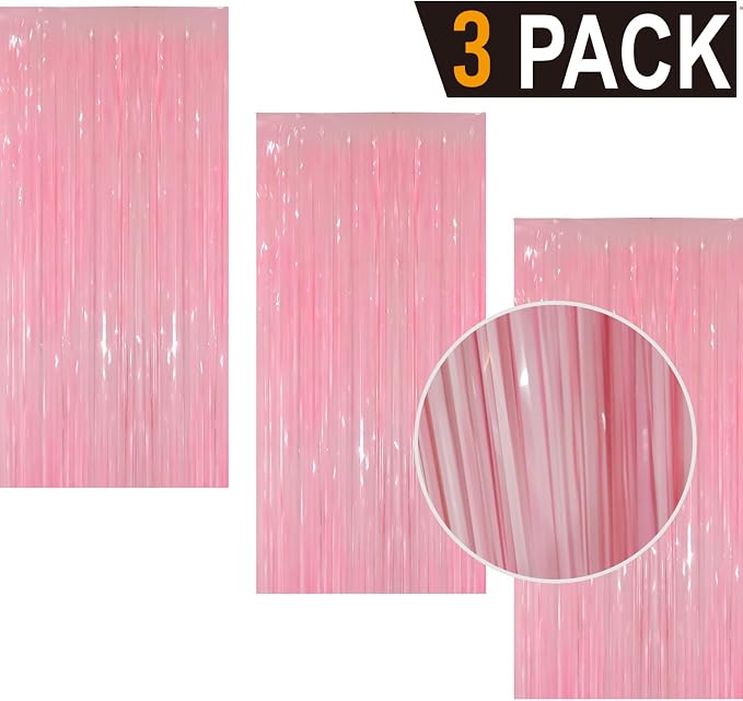 GOER 3.2 ft x 8.2 ft Foil Fringe Curtains Party Photo Backdrop Party Streamers - Image 2