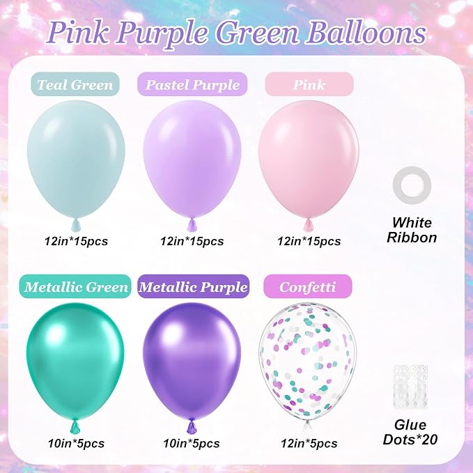 60pcs Mermaid Balloons 12inch - Image 2