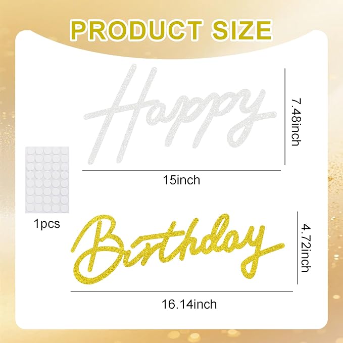 TONIFUL Happy Birthday Sign for Backdrop - Image 2