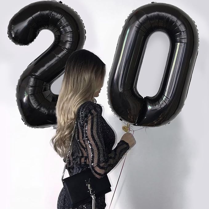 Number Balloons Black Party Balloon - Image 5