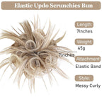 HMD Tousled Updo Messy Bun Hair Piece Hair Extension Ponytail With Elastic Rubber Band Updo Bun Synthetic Hairpieces for Women